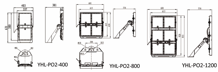 Compact S LED high mast light dimensions