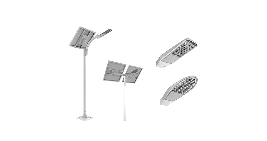 Slim LED street light fixtures application